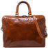 The Floto Milano Slim leather briefcase is a men's  bag that is handcrafted in Italy.  This is the Milano Slim  in Olive Honey Brown.